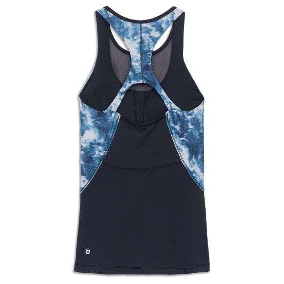 Lululemon Women’s‎ 4 Blue Tie Dye Racerback Athletic Running Gym Mesh Tank Top - Picture 2 of 11